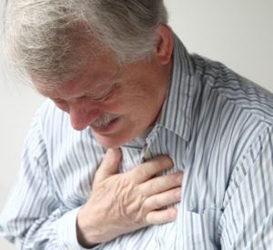 man with severe chest pain